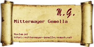 Mittermayer Gemella névjegykártya